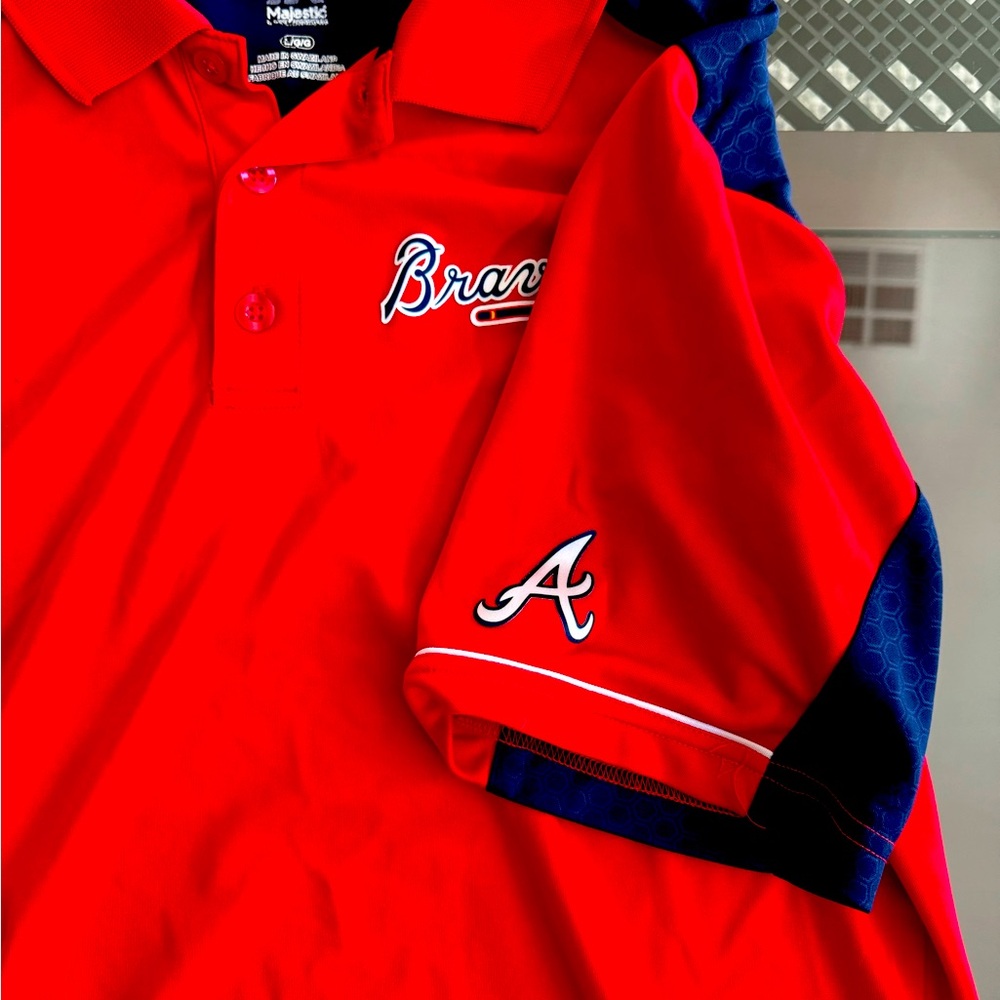 L Majestic Atlanta Braves Golf Polo
